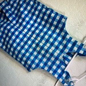 Blue Checkered Kids Romper